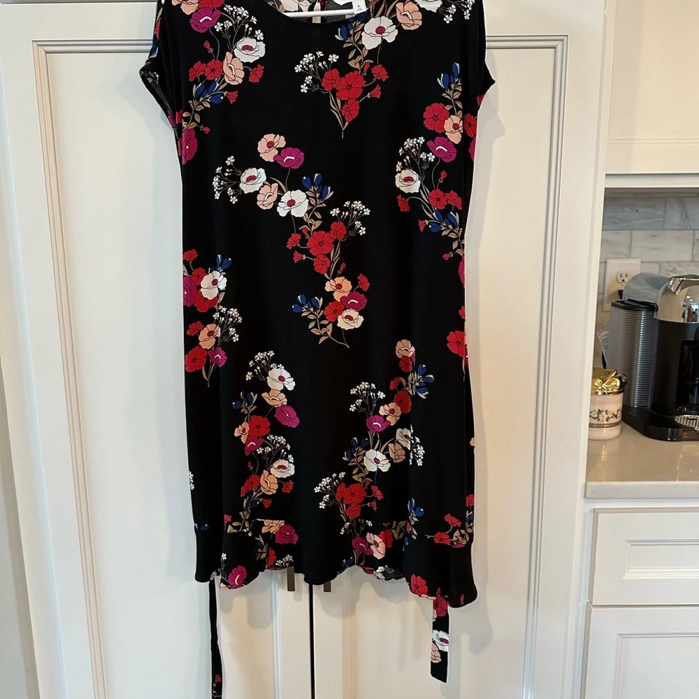 Popsugar black floral dress size L - Picture 10 of 11